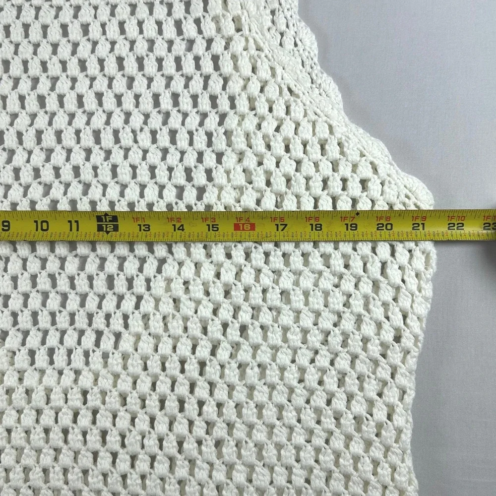 Show Me Your Mumu Sweeney Dress Womens M White Crochet Mini Open Back Boho Beach